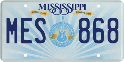 MS license plate MES868