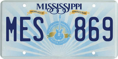MS license plate MES869