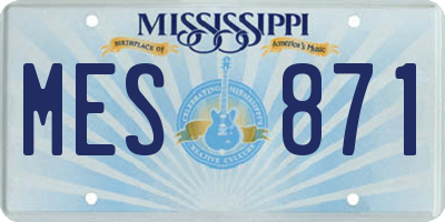 MS license plate MES871