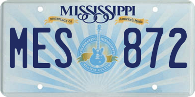 MS license plate MES872