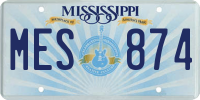 MS license plate MES874