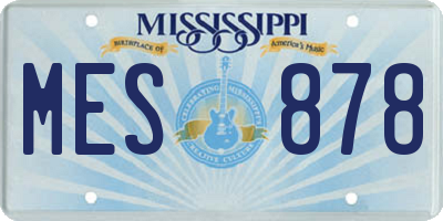MS license plate MES878