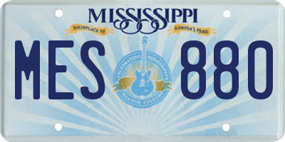 MS license plate MES880