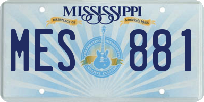 MS license plate MES881
