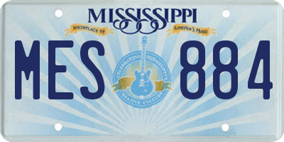 MS license plate MES884