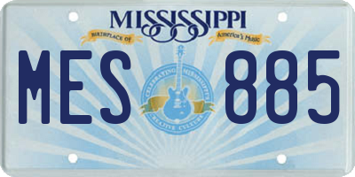 MS license plate MES885