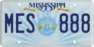 MS license plate MES888