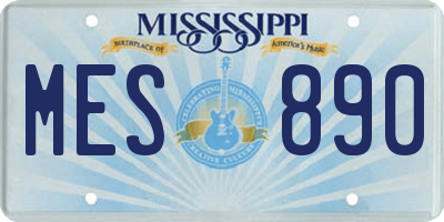 MS license plate MES890