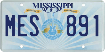MS license plate MES891