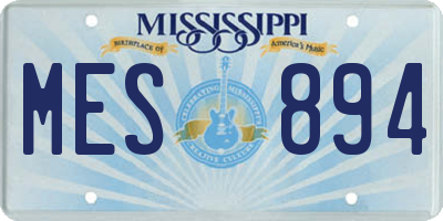 MS license plate MES894