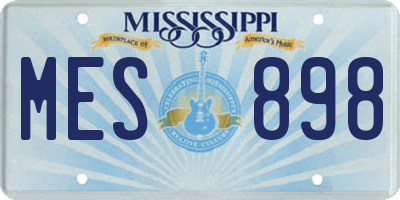 MS license plate MES898