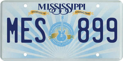 MS license plate MES899