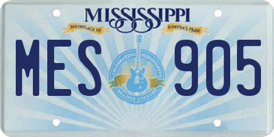 MS license plate MES905