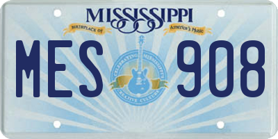 MS license plate MES908