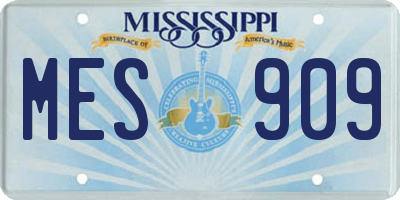 MS license plate MES909