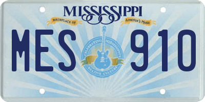 MS license plate MES910