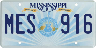 MS license plate MES916