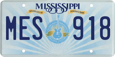 MS license plate MES918