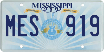 MS license plate MES919
