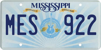 MS license plate MES922