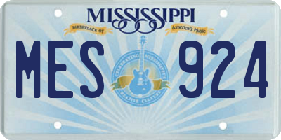 MS license plate MES924