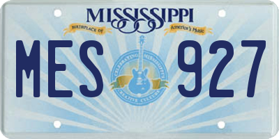 MS license plate MES927