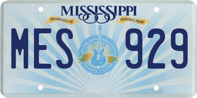MS license plate MES929