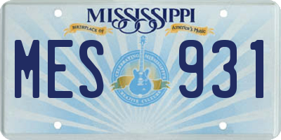 MS license plate MES931