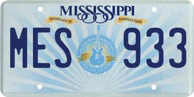 MS license plate MES933