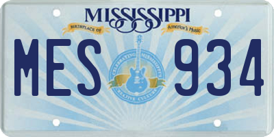 MS license plate MES934