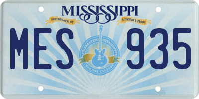 MS license plate MES935