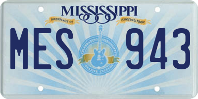 MS license plate MES943