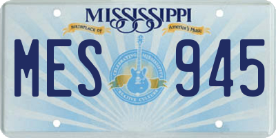 MS license plate MES945