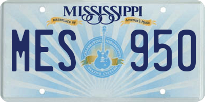MS license plate MES950