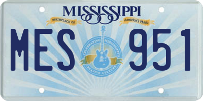 MS license plate MES951