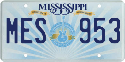 MS license plate MES953