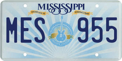 MS license plate MES955