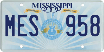 MS license plate MES958