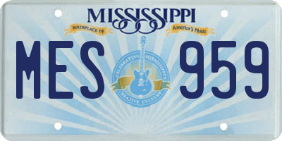 MS license plate MES959