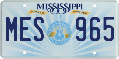 MS license plate MES965