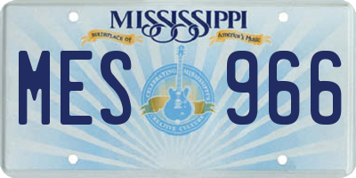 MS license plate MES966