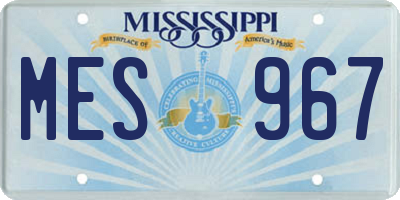 MS license plate MES967