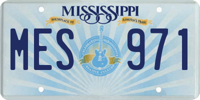 MS license plate MES971