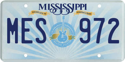 MS license plate MES972