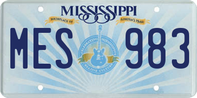 MS license plate MES983
