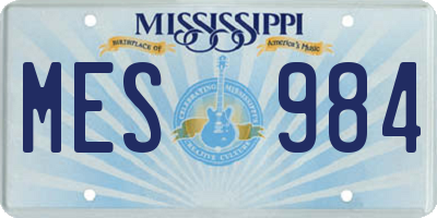 MS license plate MES984