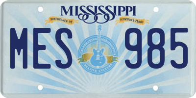 MS license plate MES985