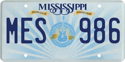 MS license plate MES986