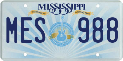 MS license plate MES988