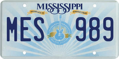 MS license plate MES989